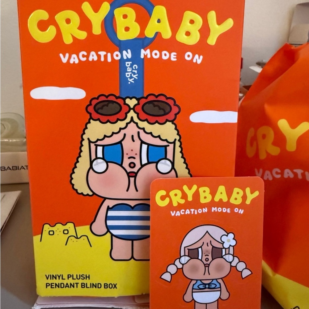 Popmart Crybaby Vacation Mode On Vinyl Plush-chilling on the beach
